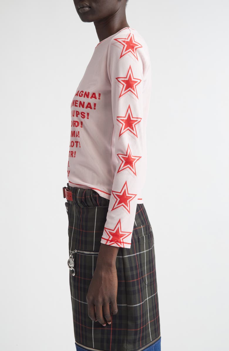 Chopova Lowena Crunchy Lasagna Mesh Top, Alternate, color, White Multi