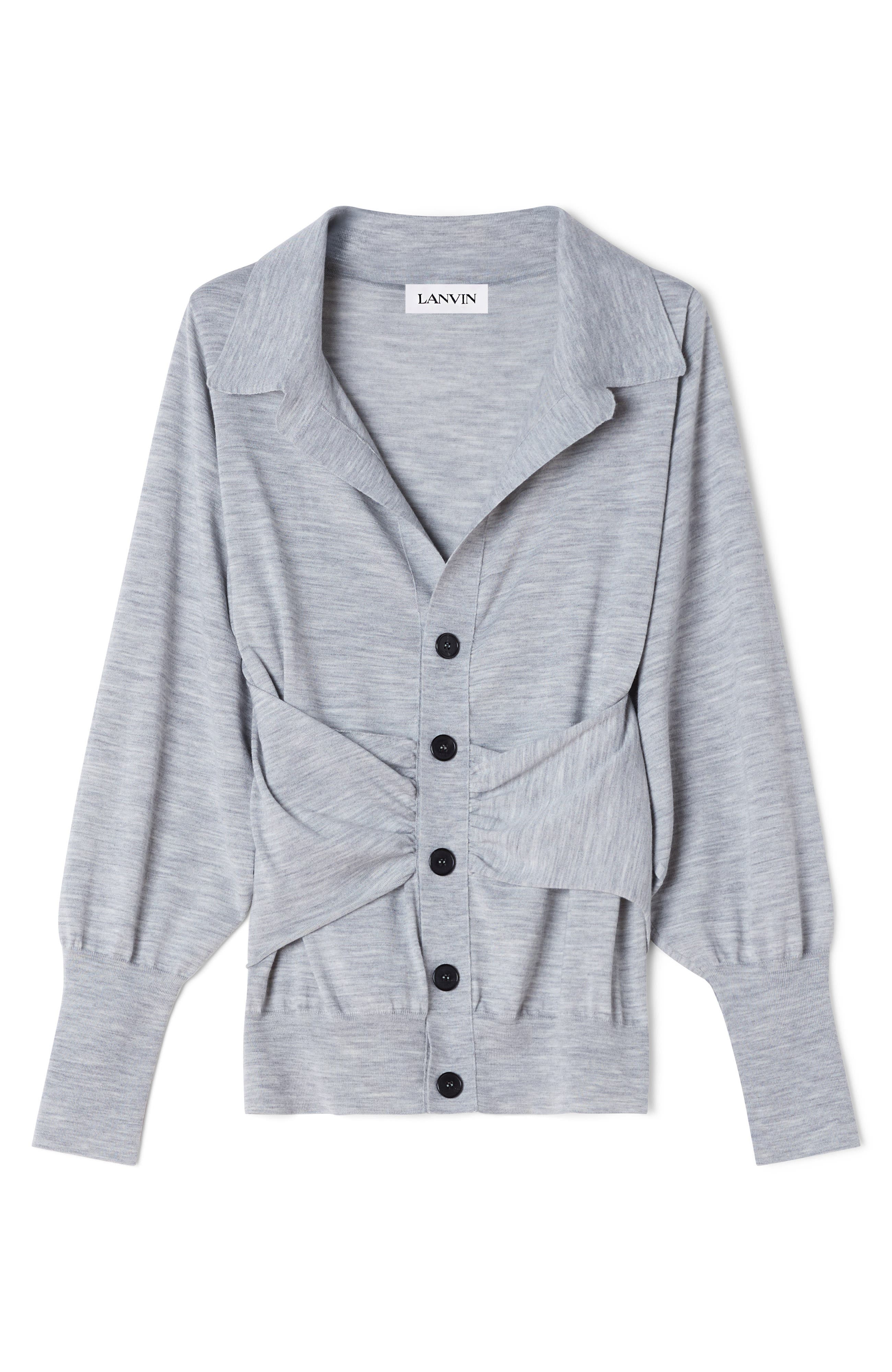 Draped Wool Cardigan - image 2