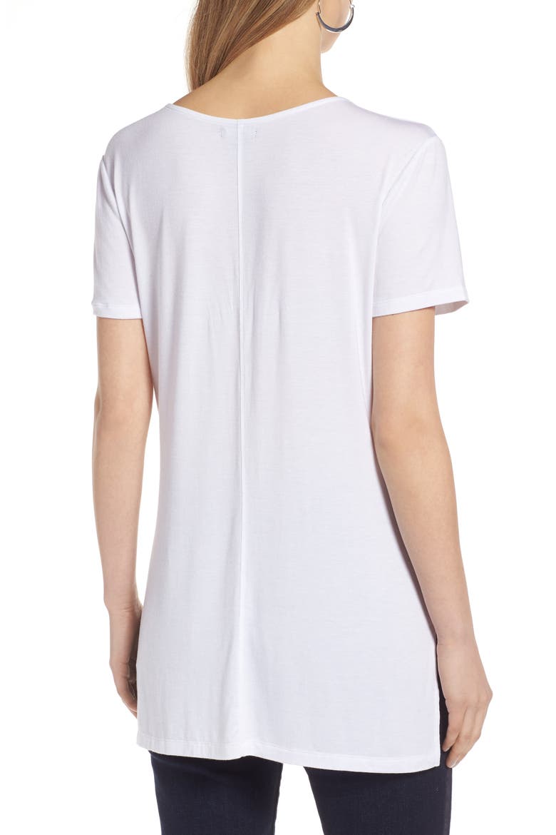 V-Neck Tunic T-Shirt, Alternate, color, WHITE