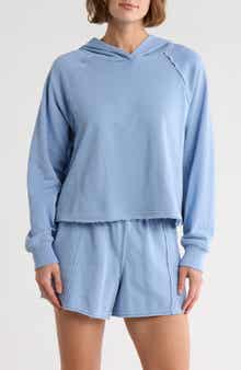 YOGALICIOUS Rise Up French Terry Raw Hem Hoodie