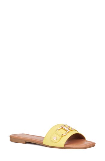 Shop New York And Company Nastia Sandal In Bright Yellow
