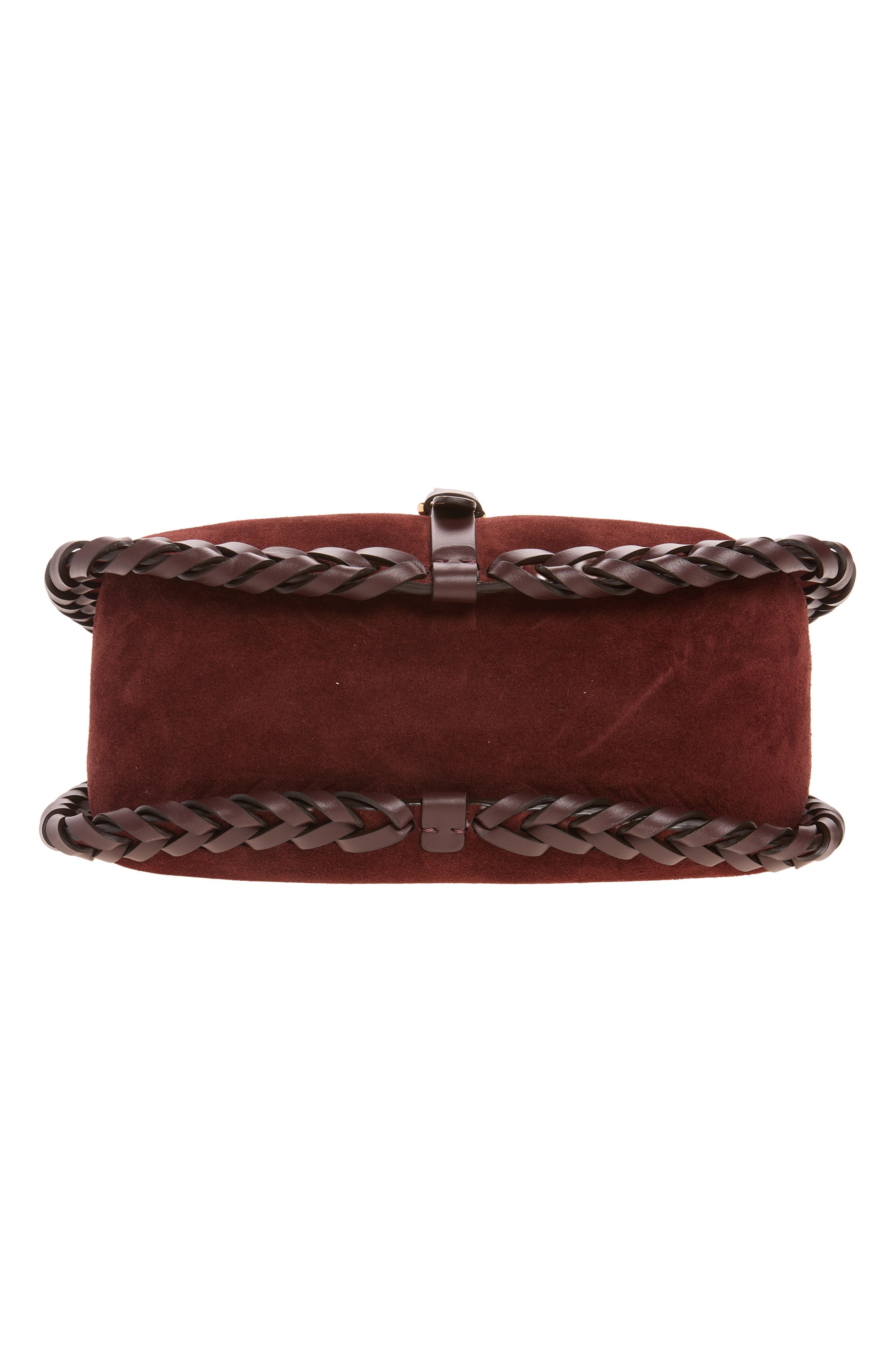 Braided Suede Crossbody Bag, Alternate, color, BORDEAUX SCURO