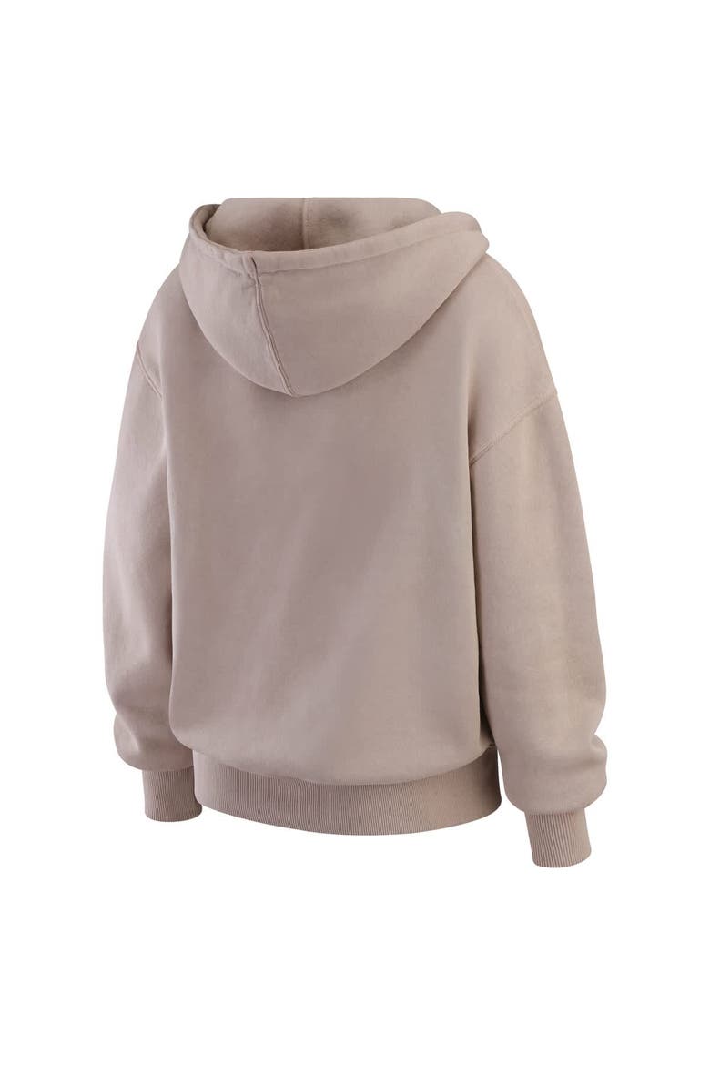 Women's WEAR by Erin Andrews  Tan Minnesota Vikings Washed Pullover Crewdie, Alternate, color, Tan