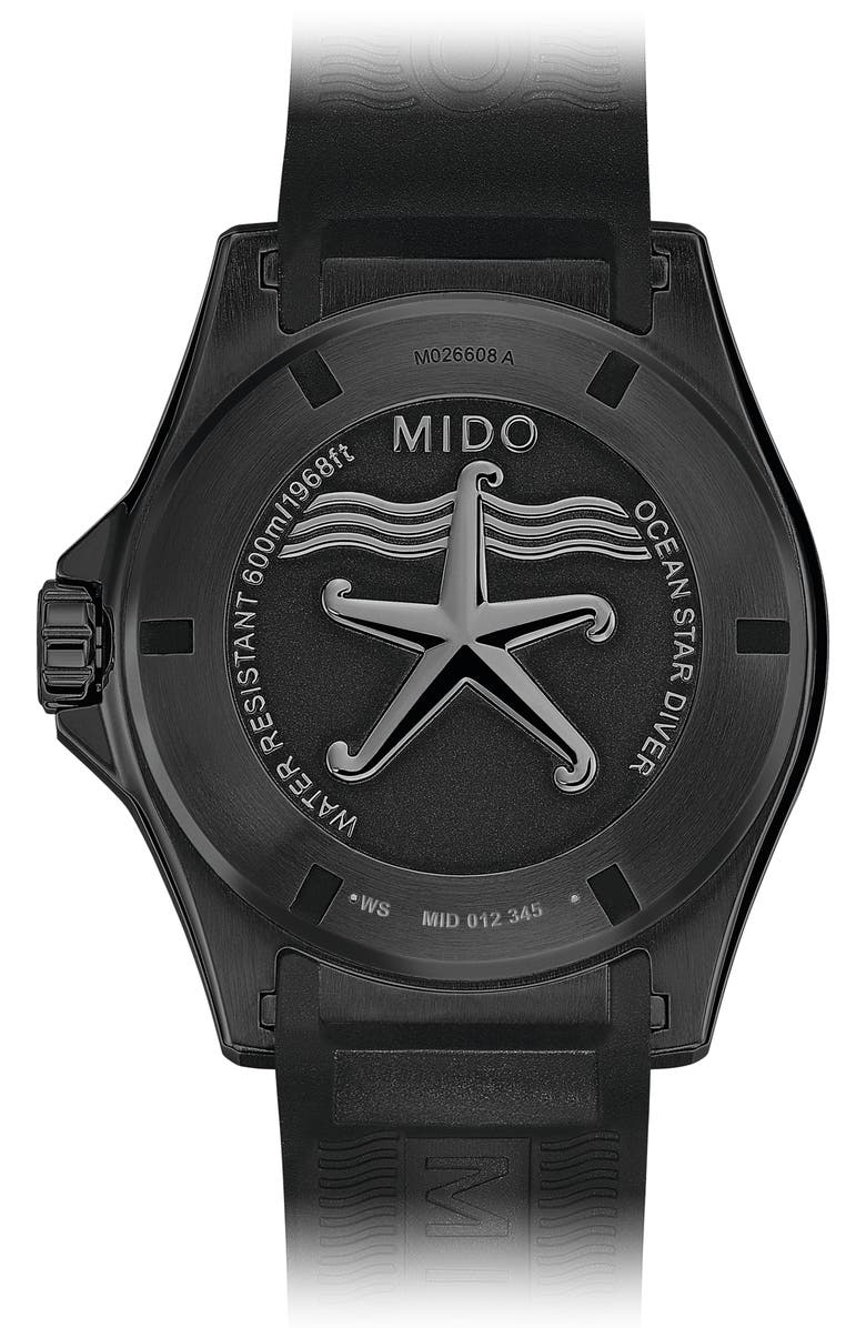 MIDO Ocean Star Diver 600 Automatic Rubber Strap Watch, 43.5mm, Alternate, color,