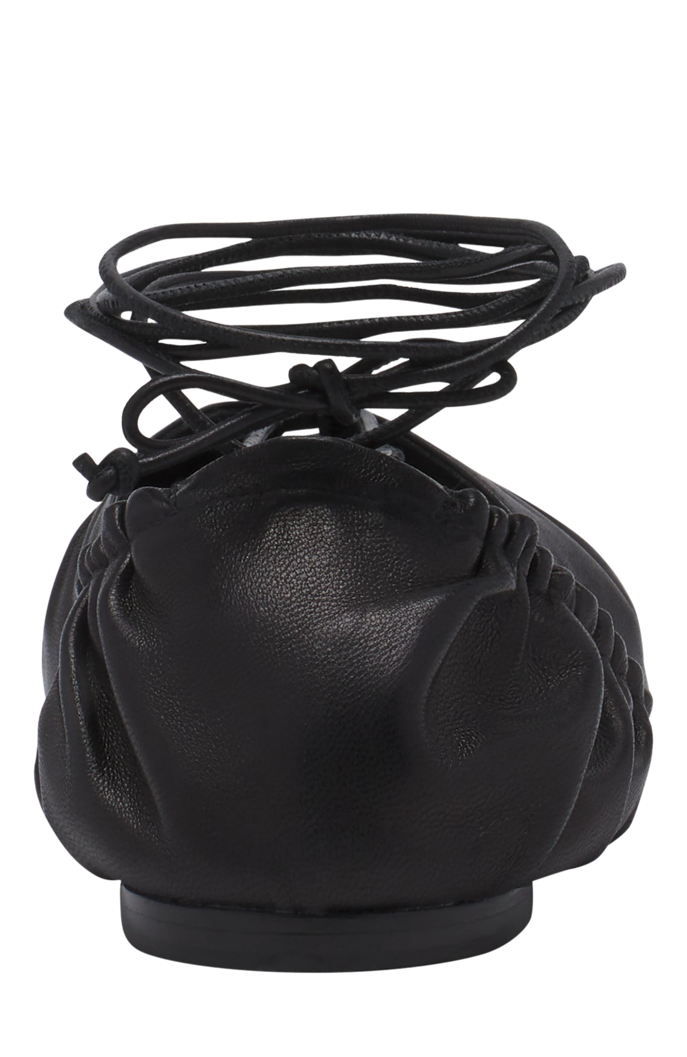 Lanvin Mesure Lace-Up Leather Ballerina, Alternate, color, 