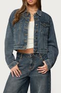 EDIKTED Barb Crop Nonstretch Denim Jacket