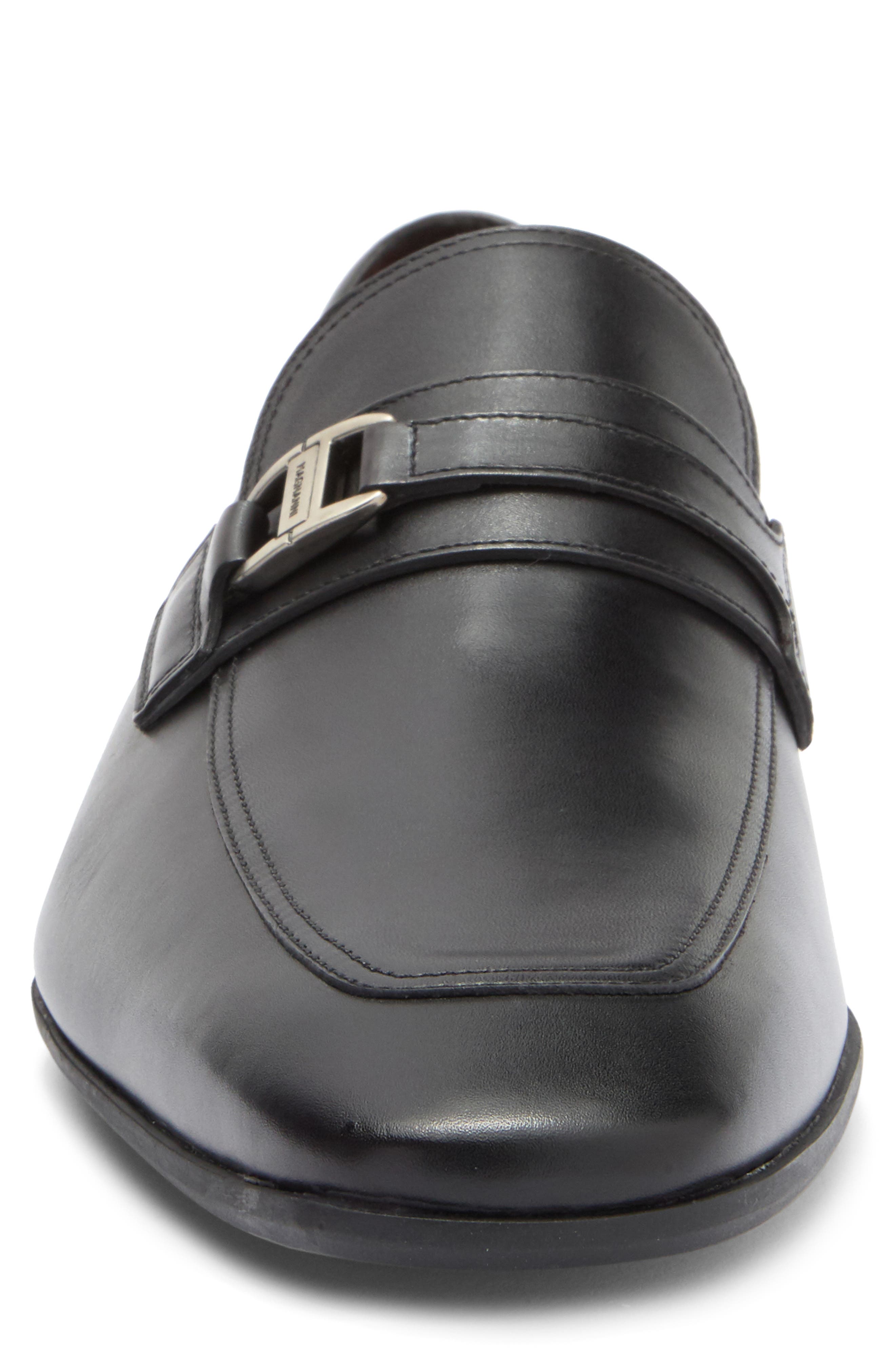 Magnanni Talaz Side Bit Leather Loafer, Alternate, color, Black