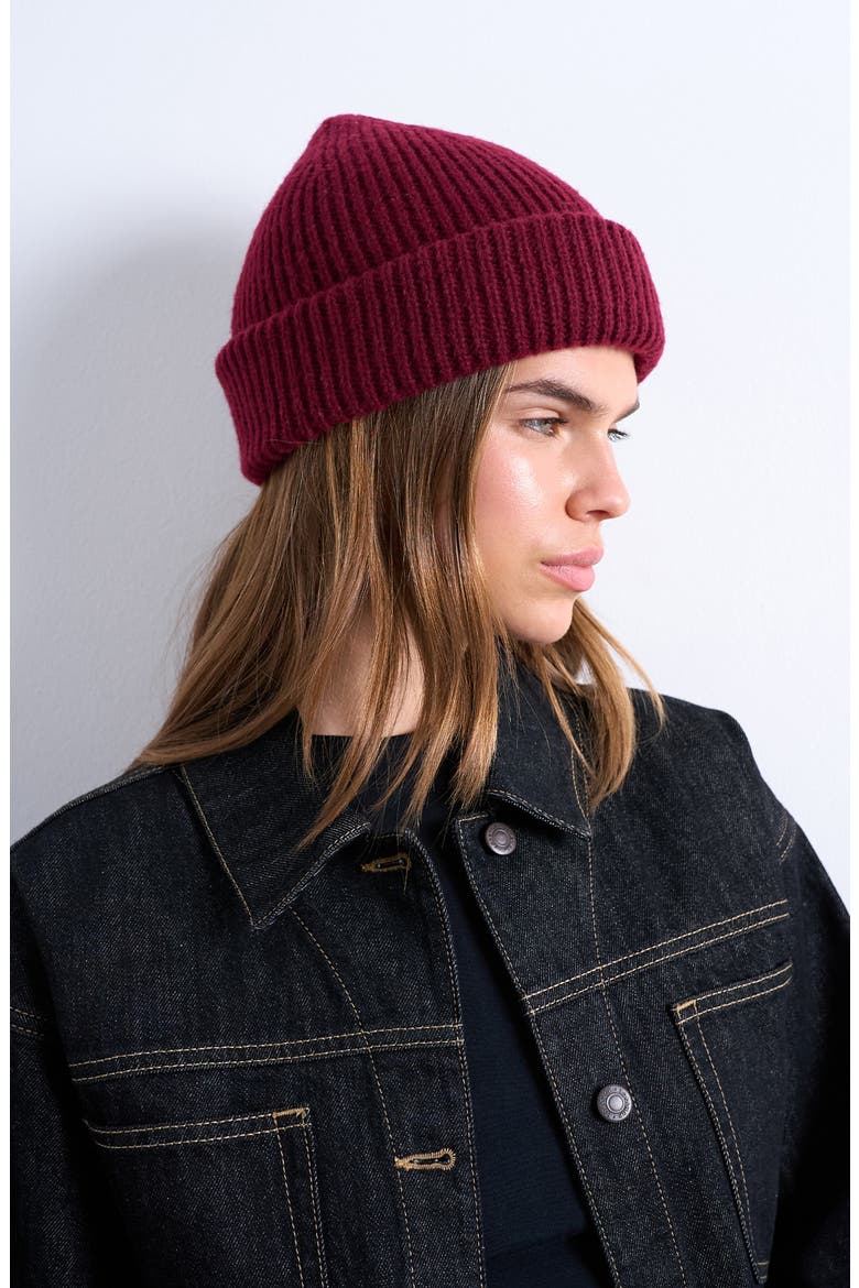 Henry Rib Beanie, Main, color, BURGUNDY