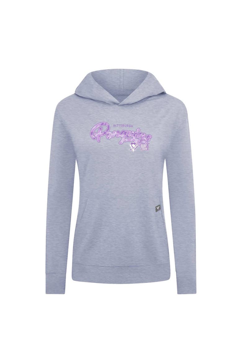Women's Levelwear  Heather Gray Pittsburgh Penguins Hockey Fights Cancer Relay Pullover Hoodie, Alternate, color, Heather Gray