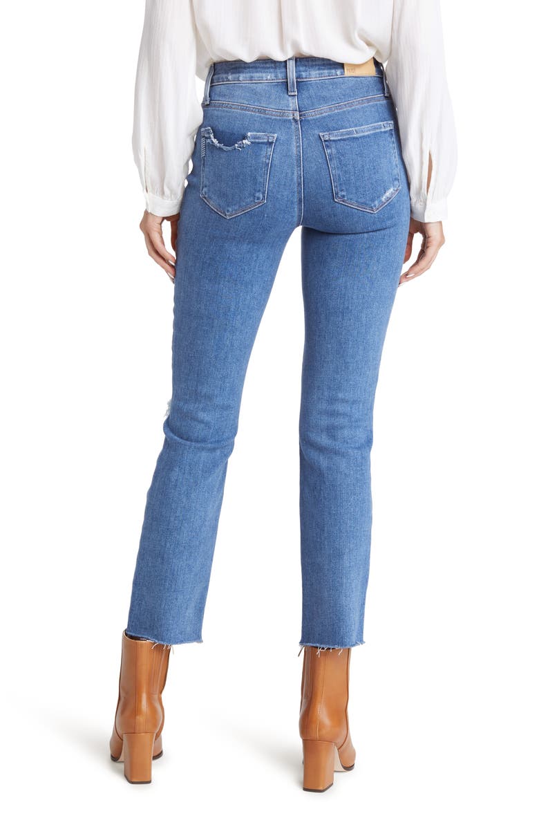 PAIGE Cindy Ripped High Waist Crop Straight Leg Jeans, Alternate, color, 