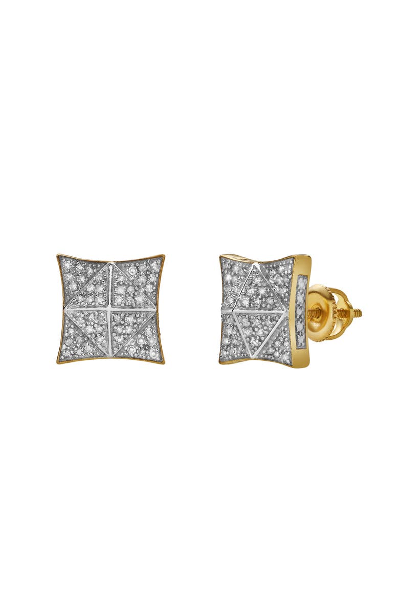 LuvMyJewelry Pureza 10K Yellow Gold Diamond Unisex Earrings - 0.25 Cts, Alternate, color,