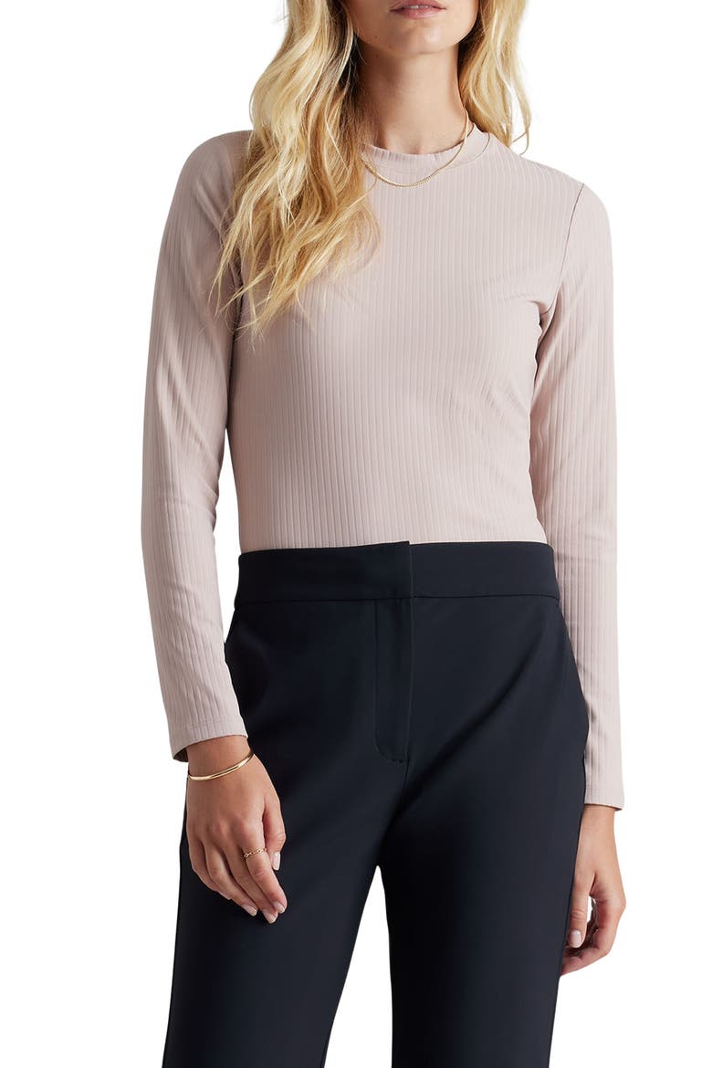 Modern Rib Long Sleeve Knit T-Shirt, Main, color, ROSE DUST