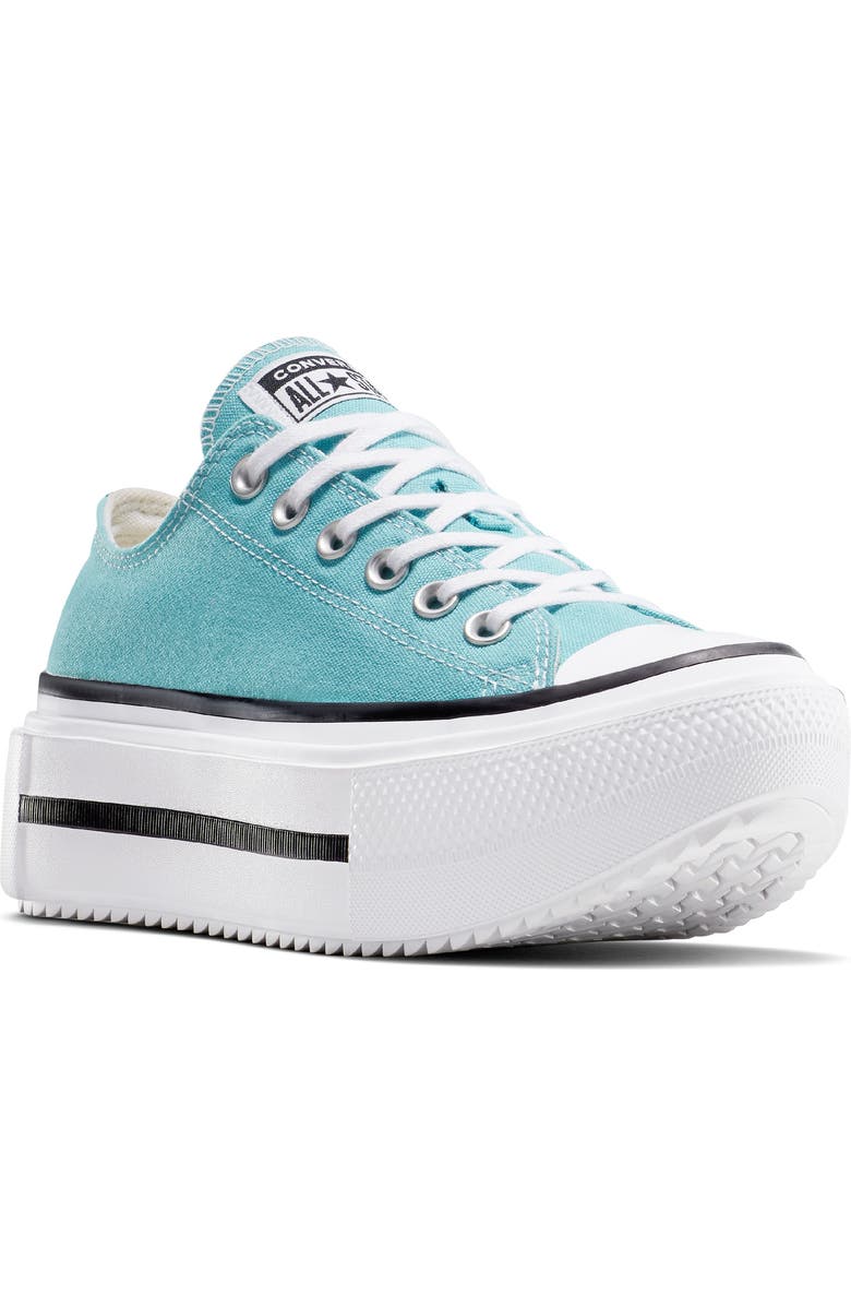Converse Gender Inclusive Chuck Taylor All Star Lift Double Stack Low Top Platform Sneaker, Main, color, Deja Blue/ Black/ White