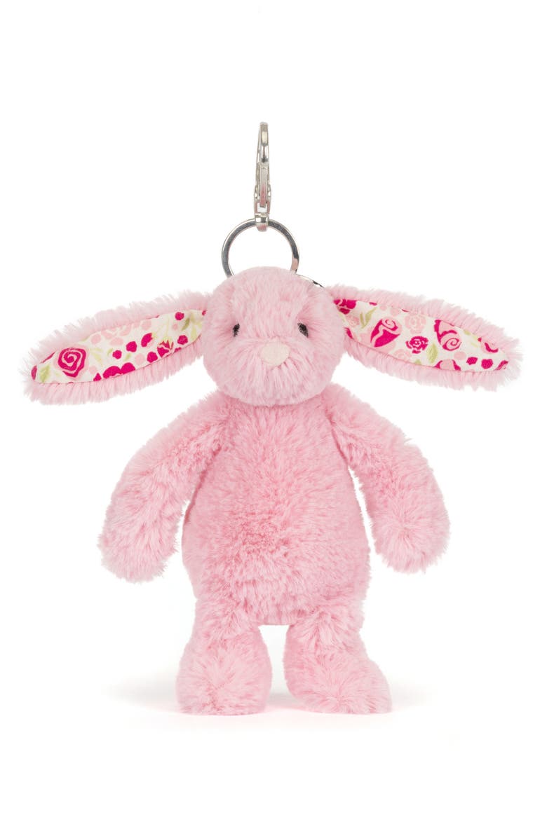 Jellycat Blushkin Blossom Bunny Stuffed Animal Bag Charm, Main, color, Pink