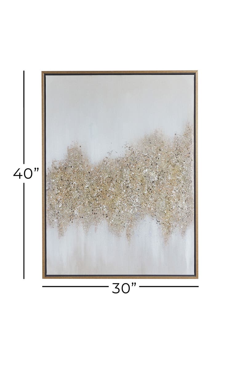 COSMO BY COSMOPOLITAN Goldtone Canvas Glam Abstract Framed Wall Art with Gold Frame, Alternate, color, Gold