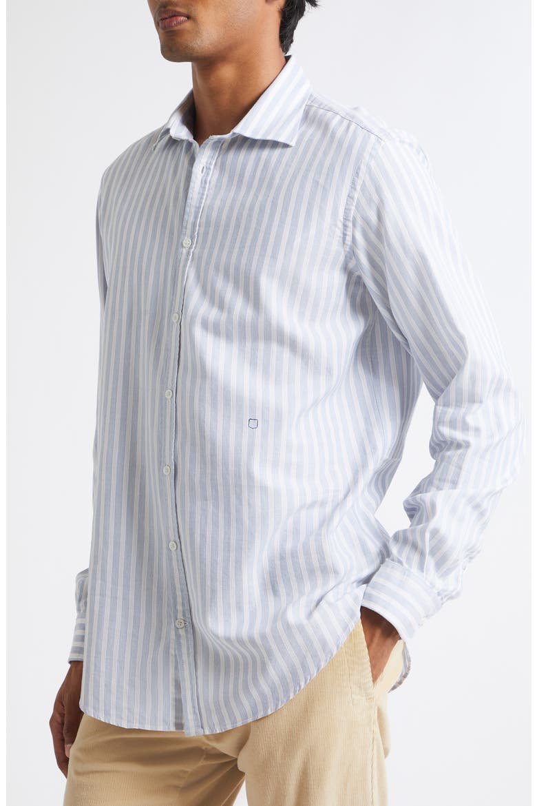 Plaid Cotton Button-Up Western Shirt, Alternate, color, AIR BLUE