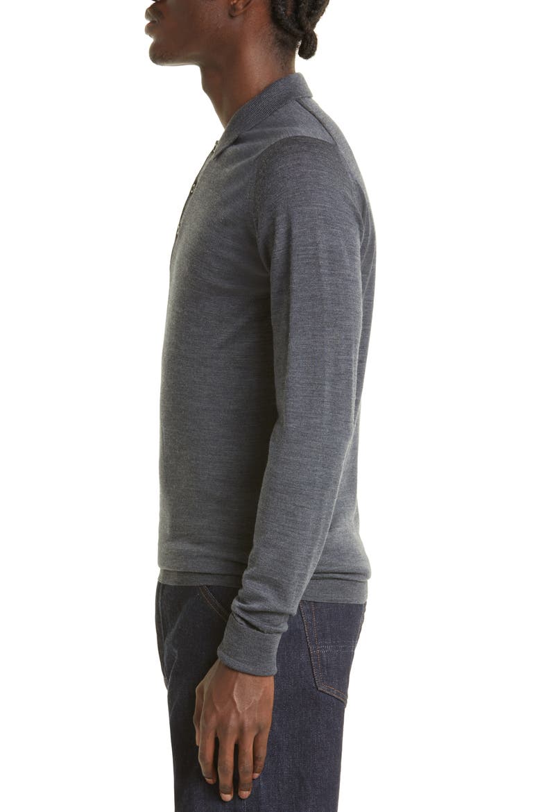 Cotswold Wool Polo Sweater, Alternate, color, CHARCOAL
