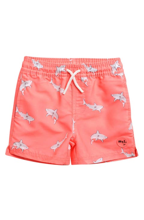 Monstera Leaf Print Swim Trunks (Baby)