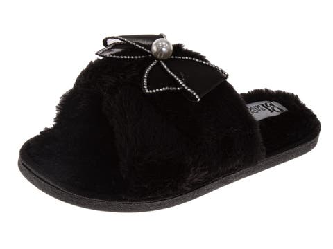 Badgley Mischka Womens Bow Comfort Slippers