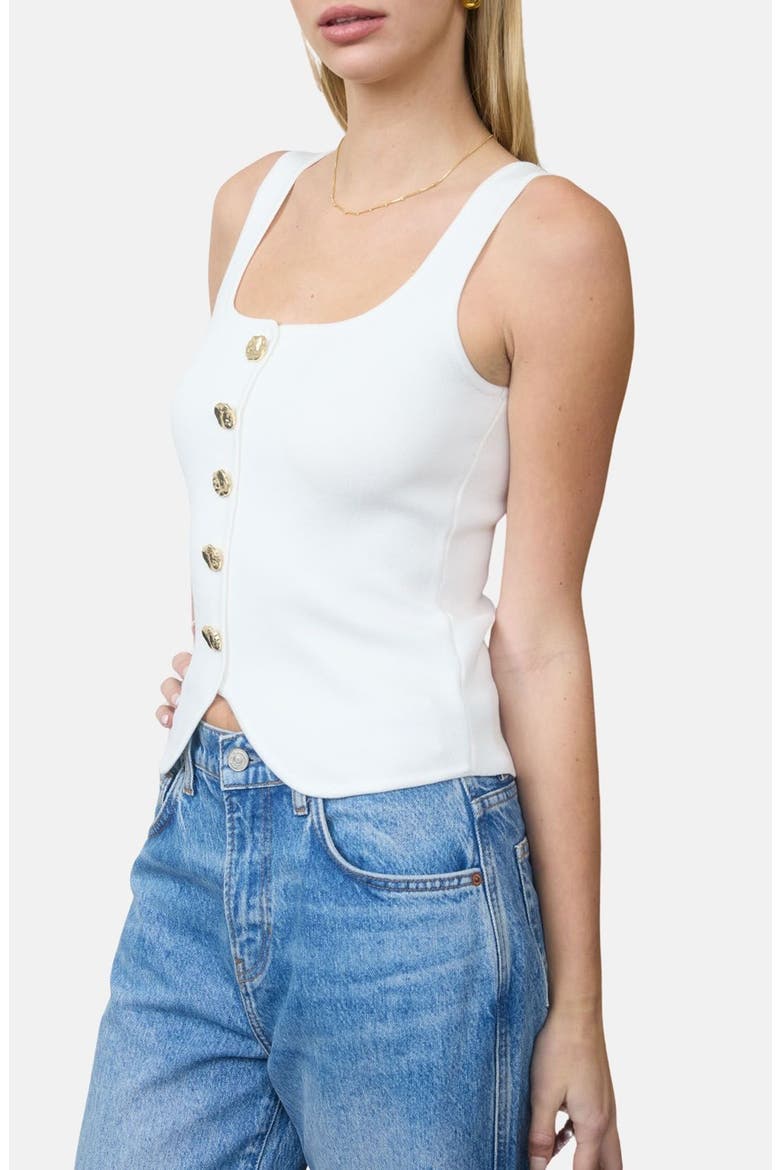 Buttoned Sweater Tank, Alternate, color, IVORY