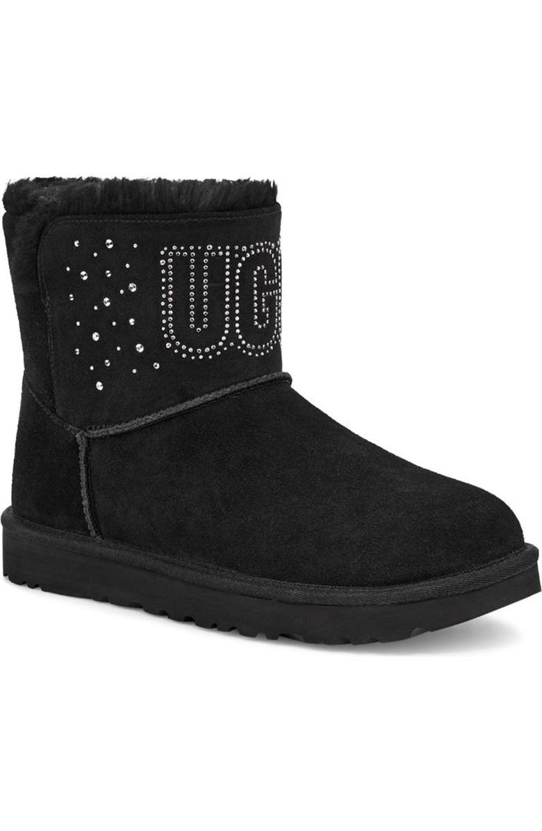 UGG<sup>®</sup> Classic Gem Faux Fur Lined Mini Boot, Main, color,