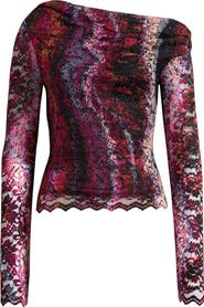 AFRM Barry One-Shoulder Lace Top