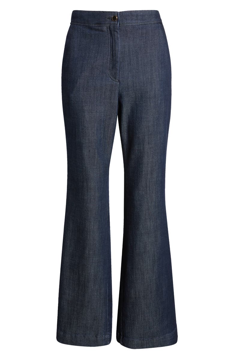 BOSS Taflera Button Detail Flare Denim Trousers, Alternate, color, 