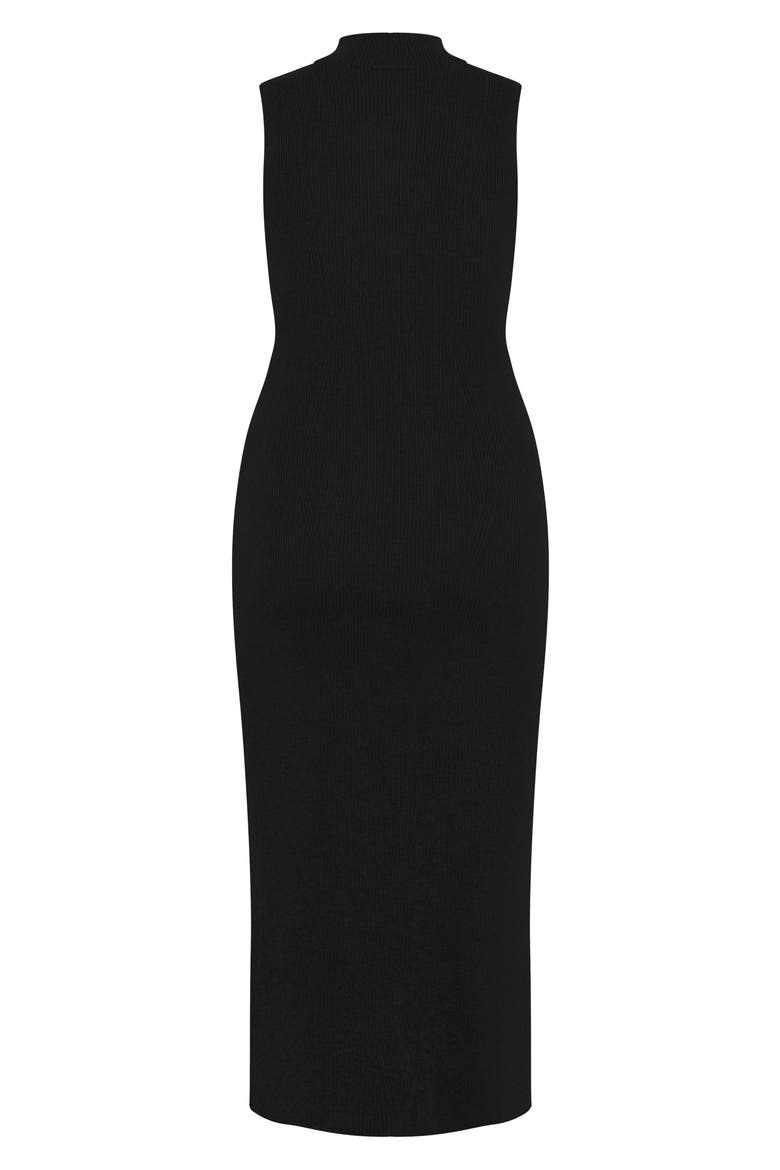 Kenia Sleeveless Ribbed Sweater Dress, Alternate, color, BLACK