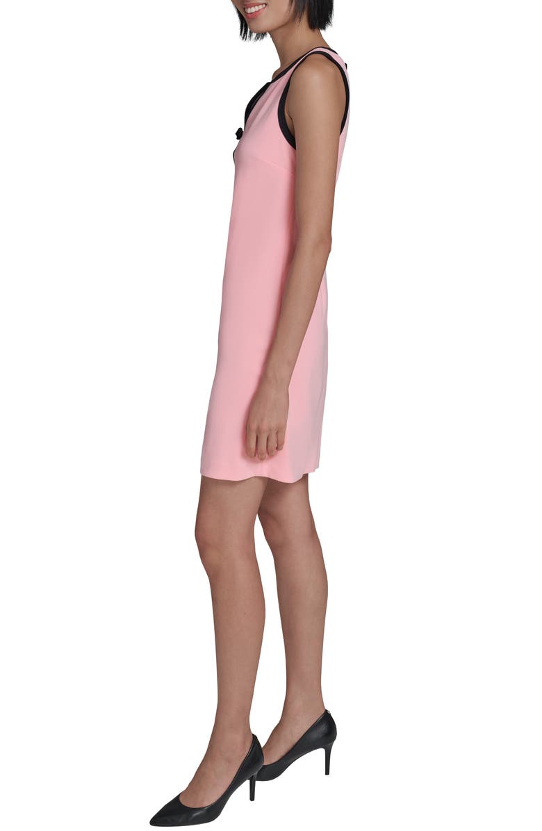 KARL LAGERFELD Sleeveless Scuba Crepe Dress, Alternate, color, Almond Blossom Black