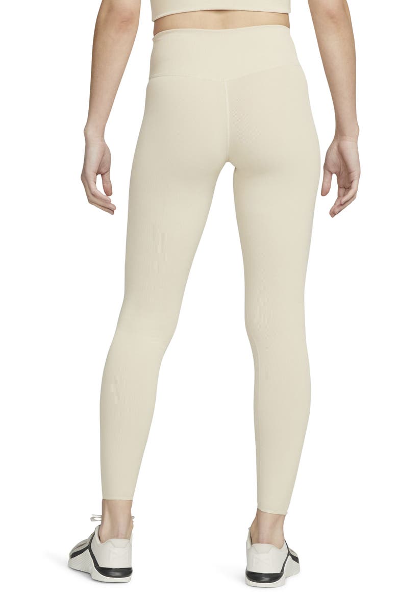 One Luxe Dri-FIT Rib Leggings, Alternate, color, SAND DRIFT