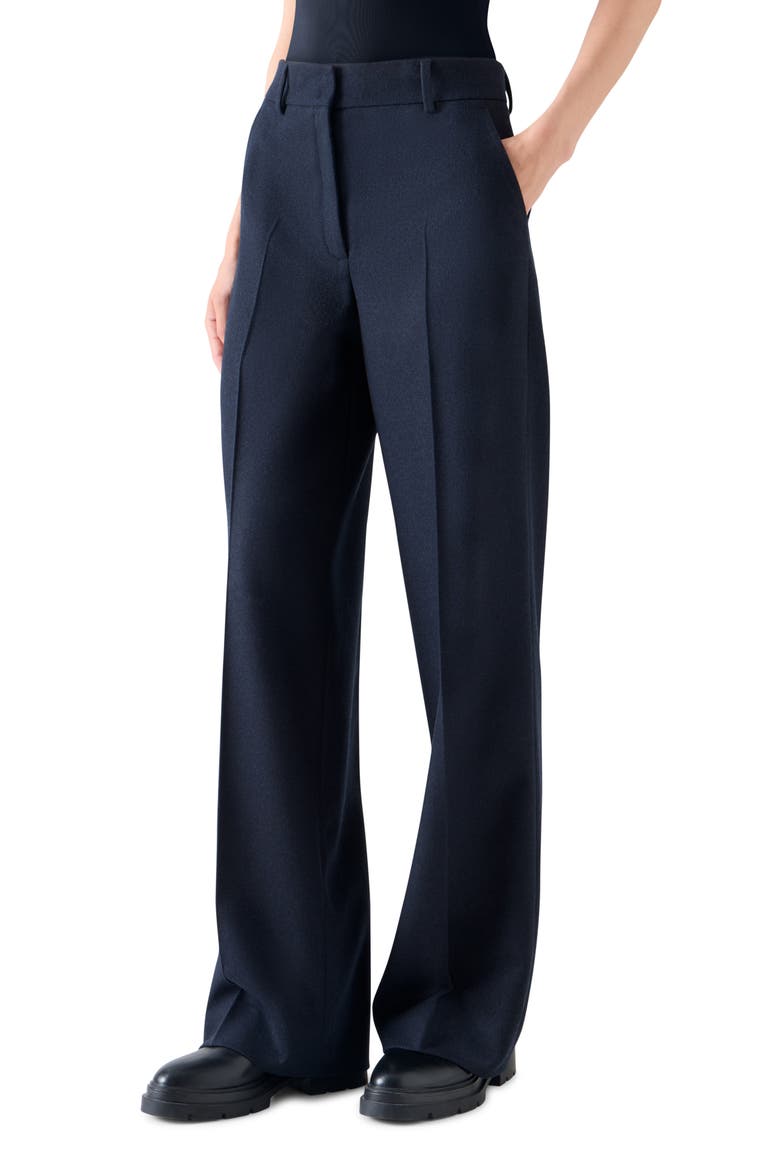 Chiaro Virgin Wool Blend Straight Leg Pants, Alternate, color, NAVY