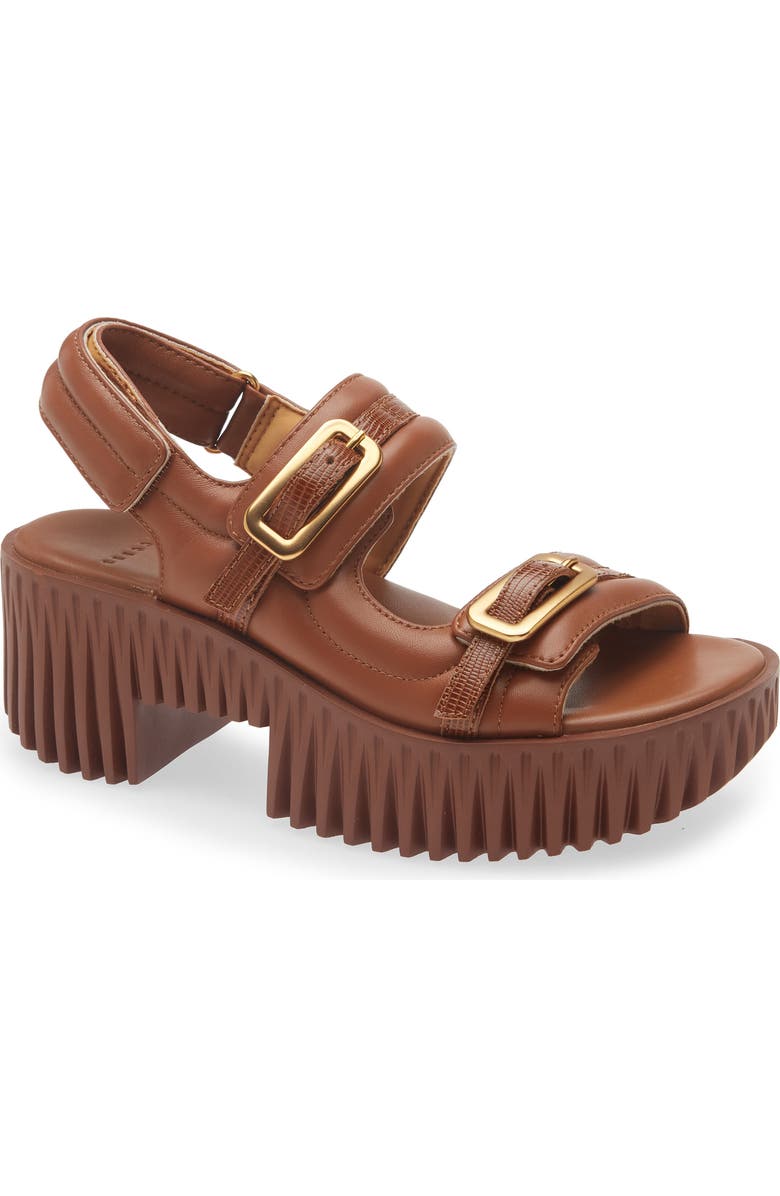 4CCCCEES Plia Kiko Platform Slingback Sandal, Main, color, Brown