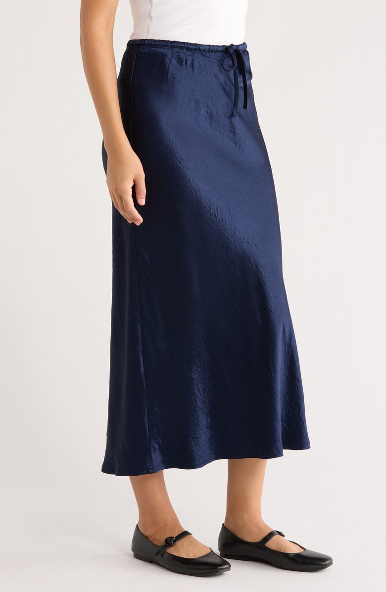 Marine Layer Gabriella Crinkle Slip Skirt, Alternate, color, Navy