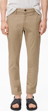 MANGO Prato Crop Tapered Stretch Cotton Chinos