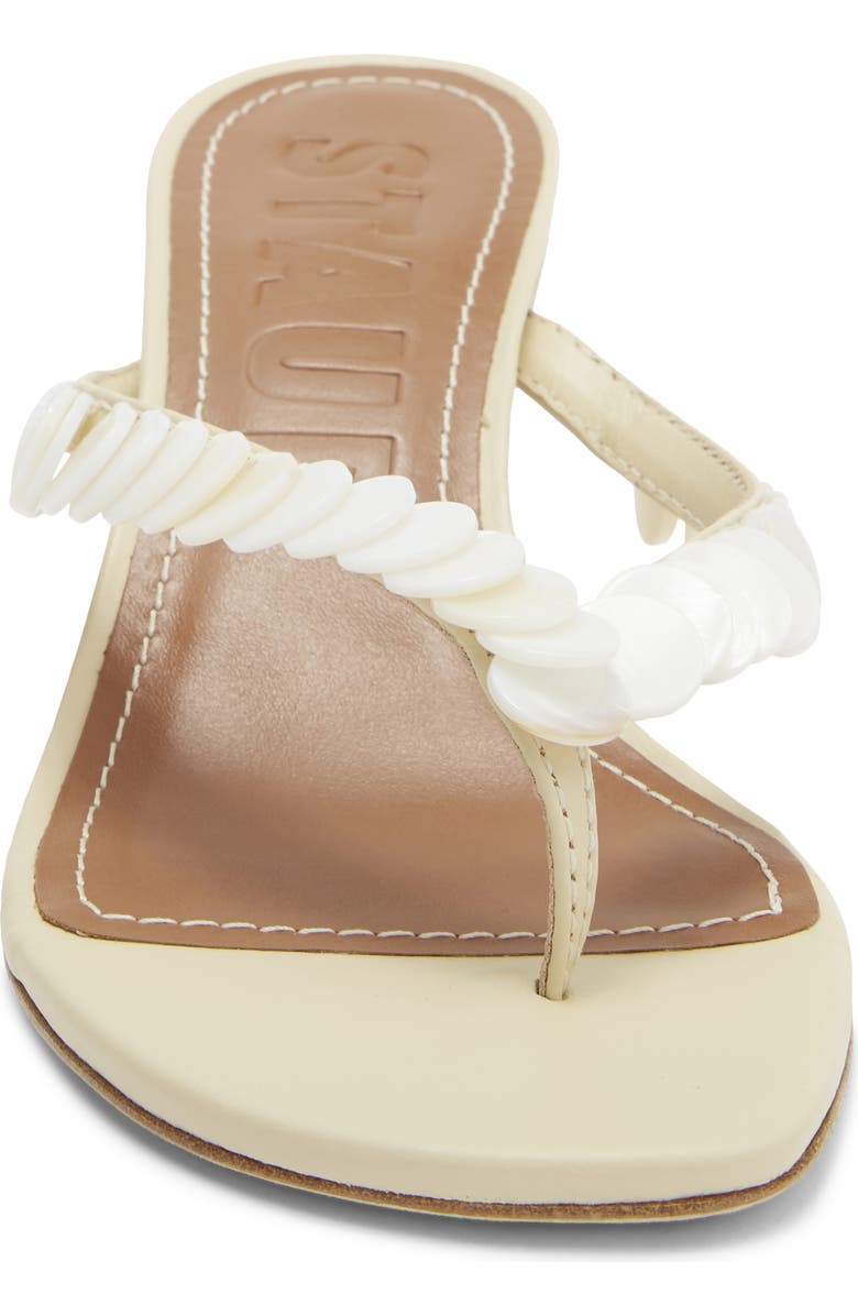 STAUD Freja Embellished Thong Sandal, Alternate, color, Cream