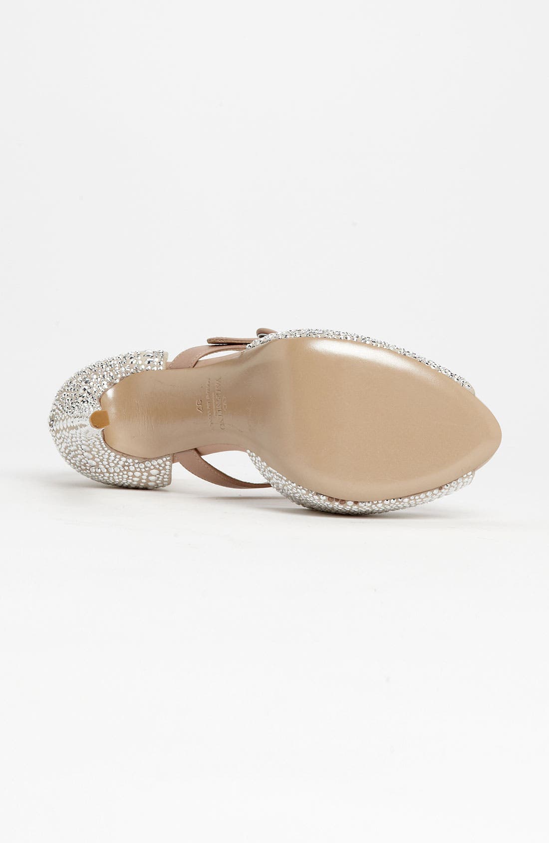Valentino 'Microstud' Mary Jane Pump, Alternate, color, SILVER/ NUDE