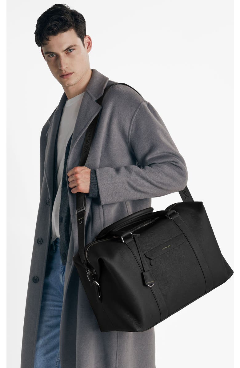 MAISON de SABRÉ Leather Duffle Bag, Alternate, color, Black Caviar