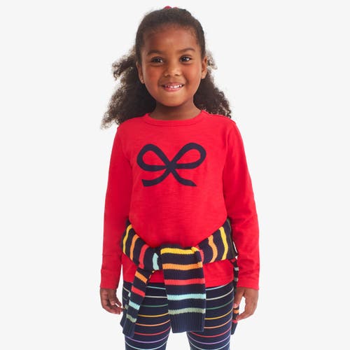 Primary Kids Long Sleeve Bow Tee In Red
