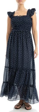 MAX STUDIO Flutter Sleeve Maxi Dress