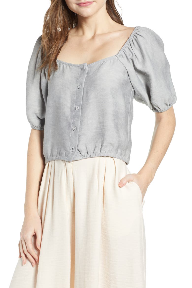 Square Neck Blouse, Main, color, PIETRA