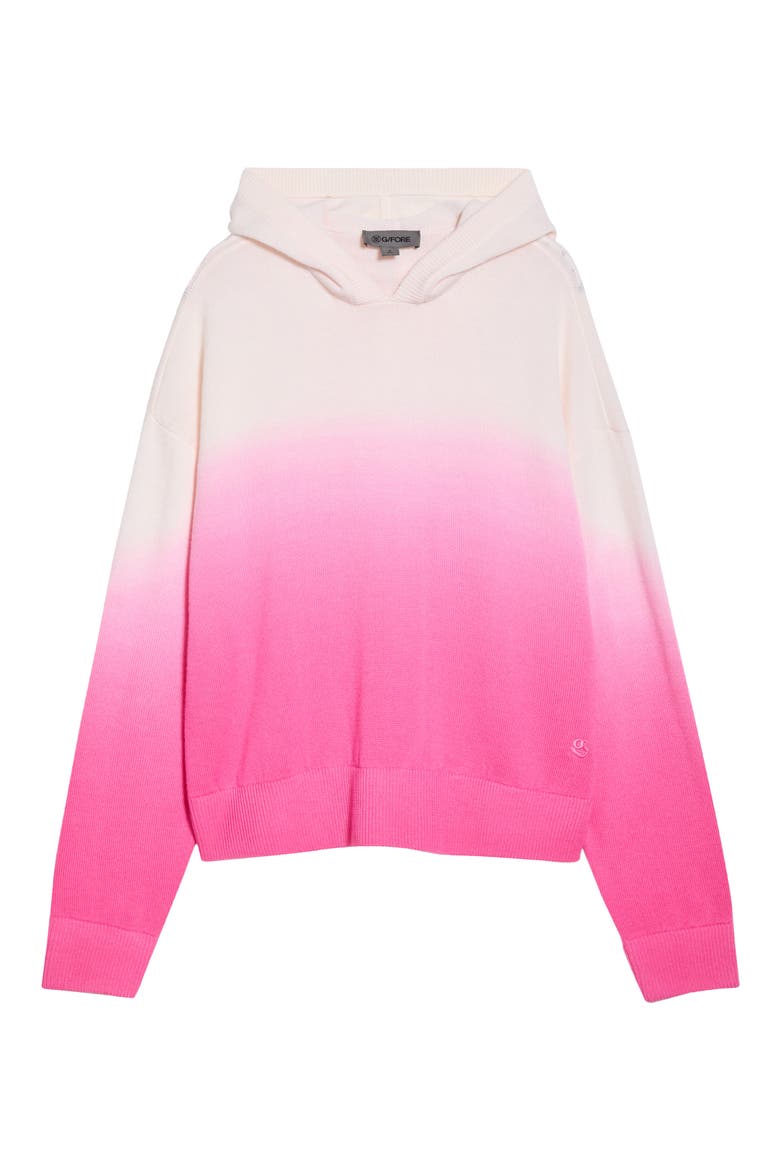 Dip Dyed Merino Wool Hoodie, Alternate, color, CHALK WHITE / KNOCKOUT PINK