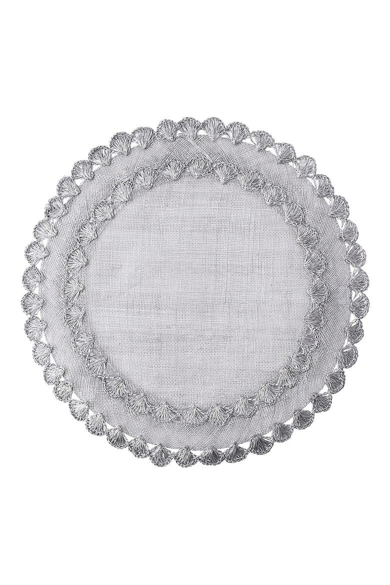 Isadora Set of 4 Placemats, Alternate, color, SILVER