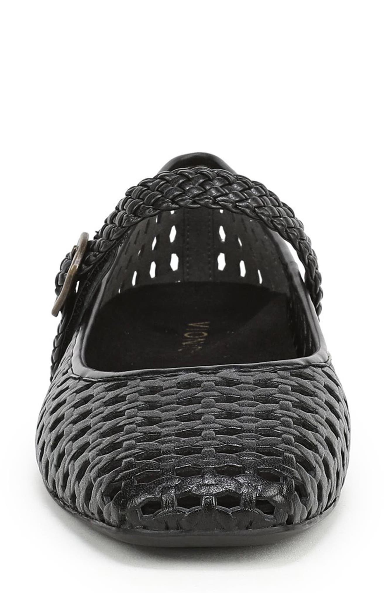Vionic Alameda Woven Mary Jane Flat, Alternate, color, Black