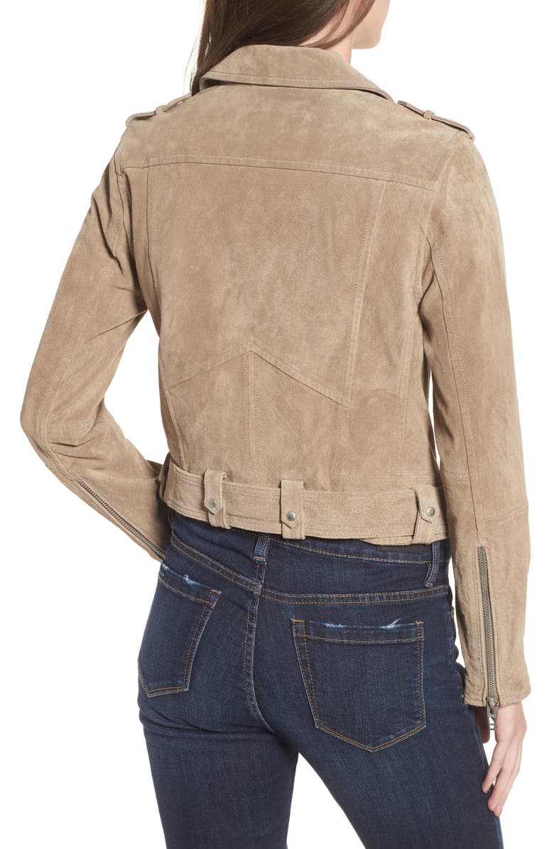 BLANKNYC Suede Moto Jacket, Alternate, color, Sand Stoner