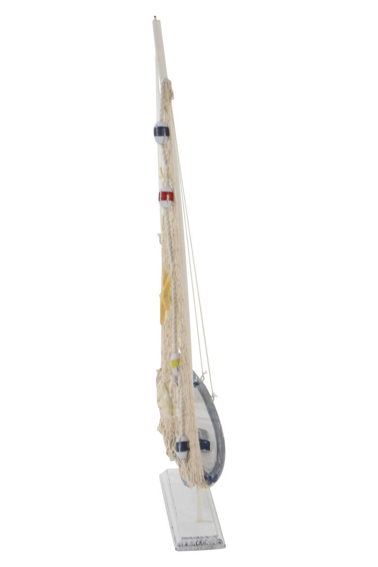 White Wood Coastal Sailboat Sculpture - Set of 2, Alternate, color, WHITE