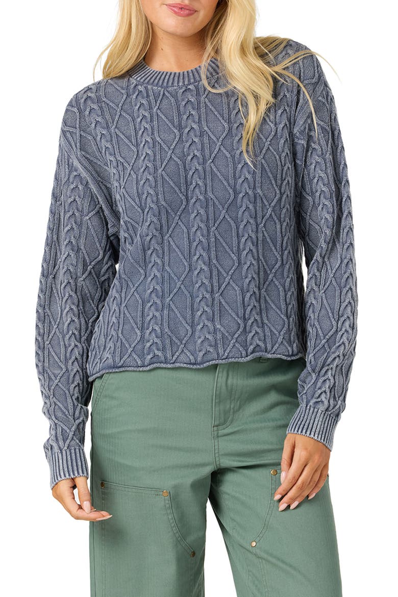Misha Cable Knit Sweater, Main, color, NIGHTSHADOW BLUE