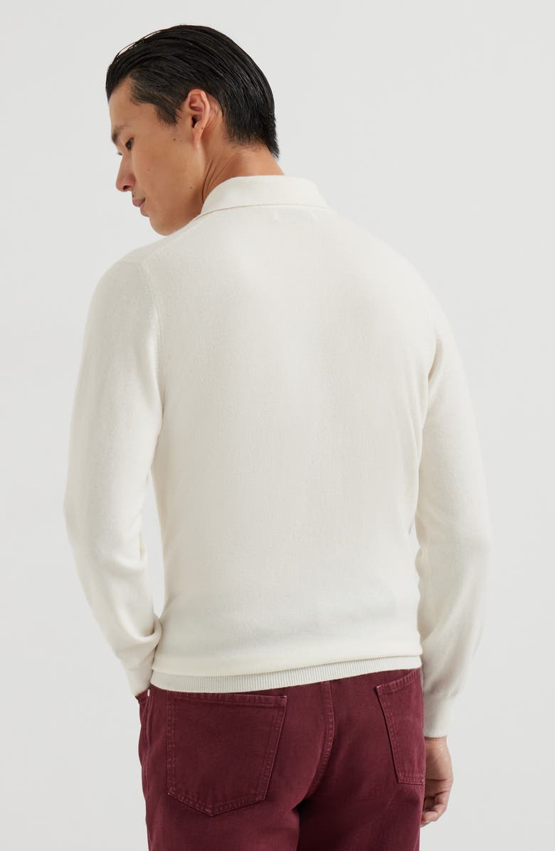 Brunello Cucinelli Polo-style sweater, Alternate, color, Panama