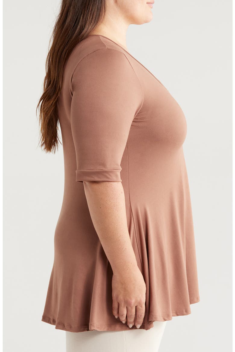 Three-Button Tunic, Alternate, color, MOCHA