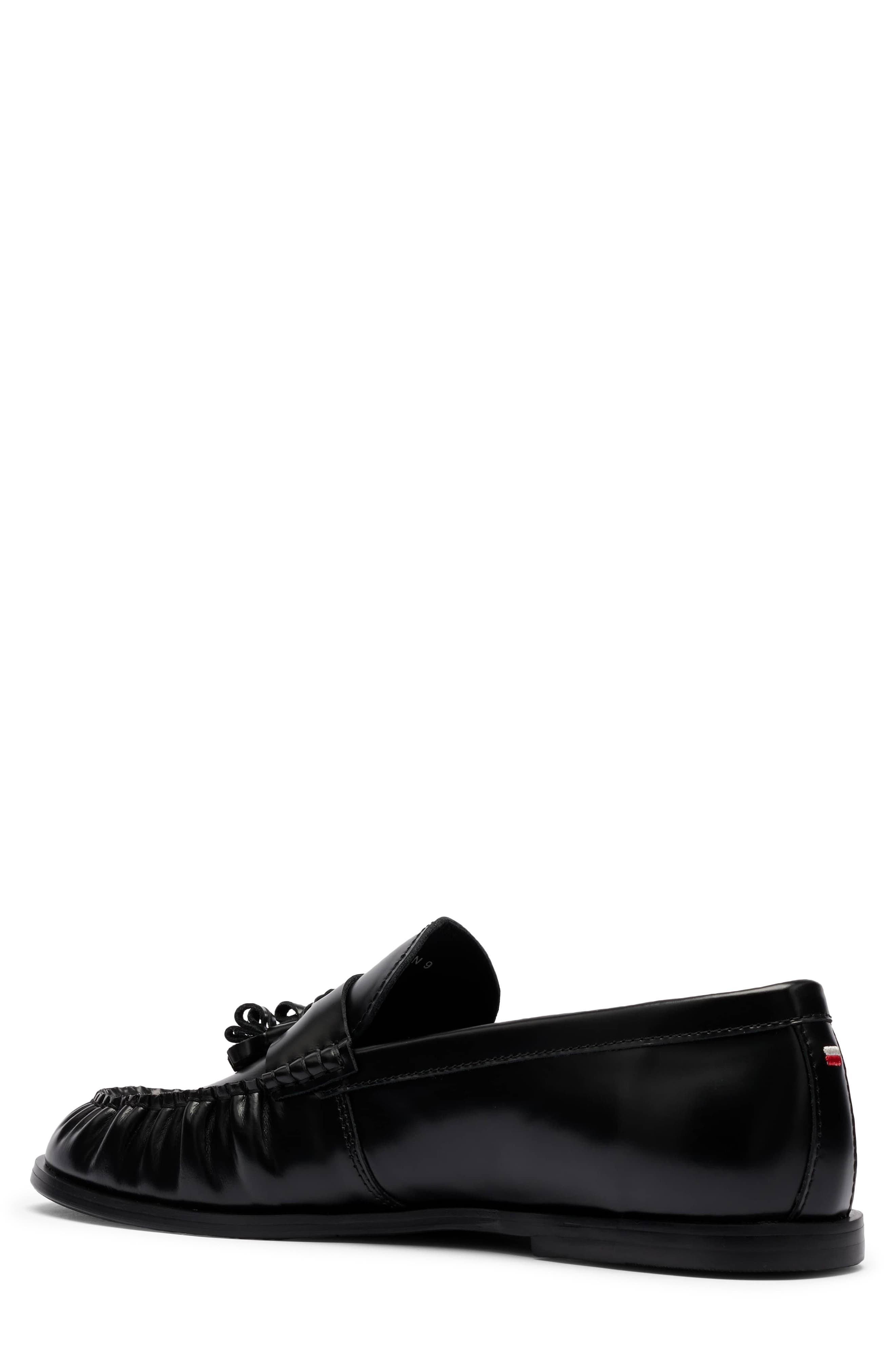 Morgan Leather Tassel Loafer, Alternate, color, BLACK