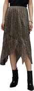 AllSaints Veena Tiered Metallic Midi Skirt